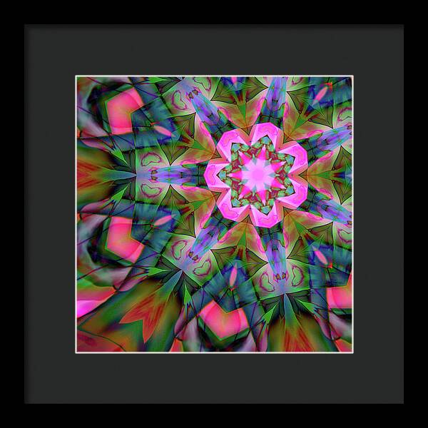 Pink Geranium Mandala - Framed Print