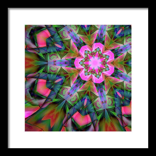 Pink Geranium Mandala - Framed Print