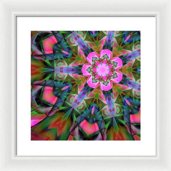 Pink Geranium Mandala - Framed Print