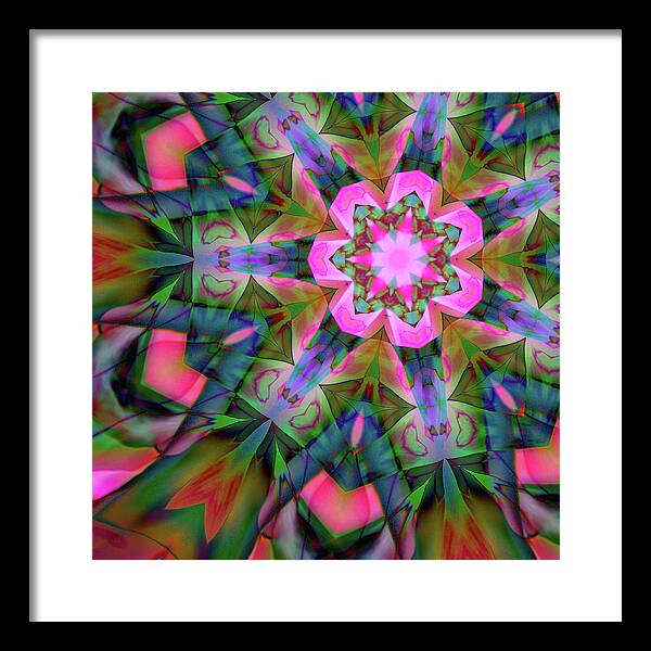 Pink Geranium Mandala - Framed Print