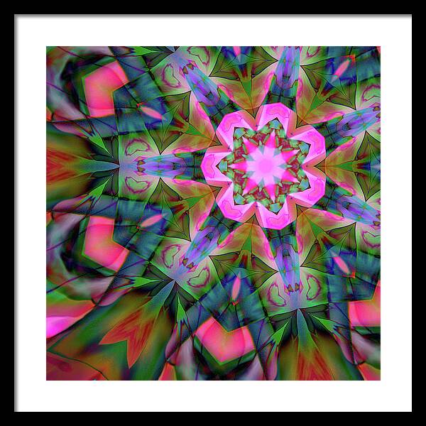 Pink Geranium Mandala - Framed Print