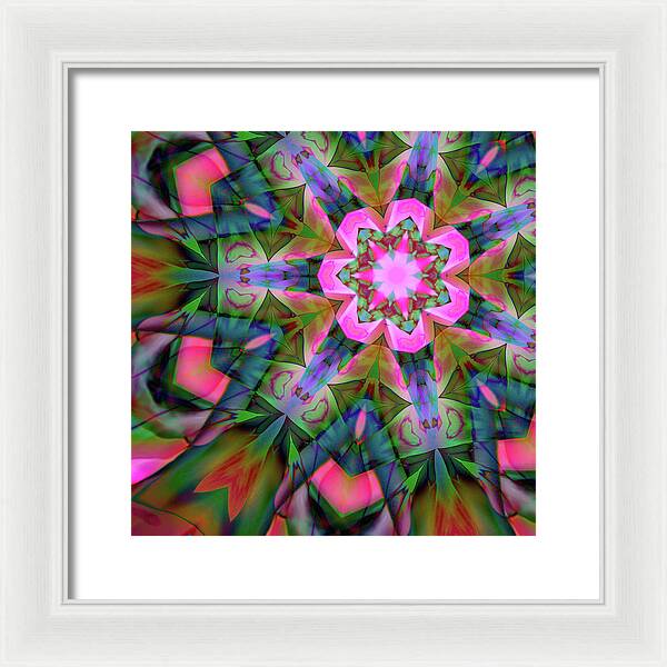 Pink Geranium Mandala - Framed Print