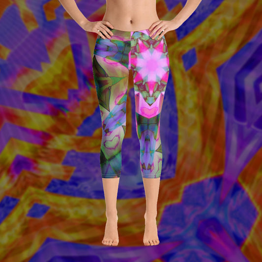 Geranium Capri Yoga Leggings