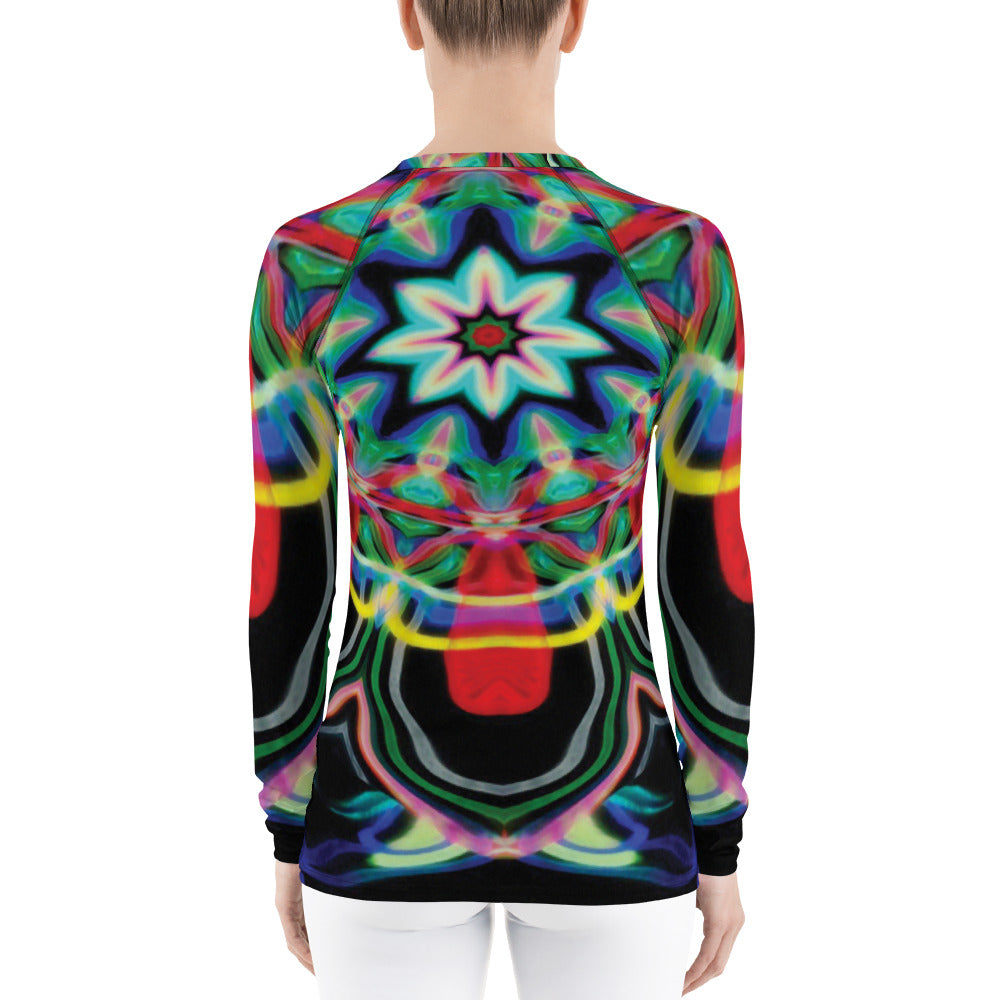 Red Petals Women's Rash Guard