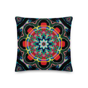 Red Petals Mandala Pillow