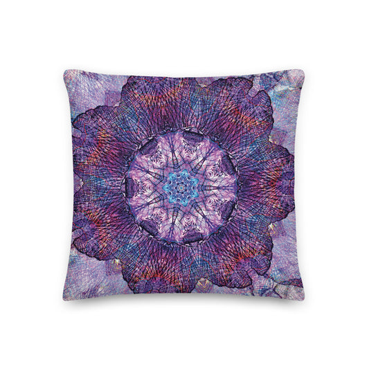 Water Iris Mandala Pillow